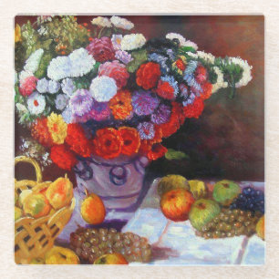 Dessous-de-verre En Verre Fleurs de Monet et fruits