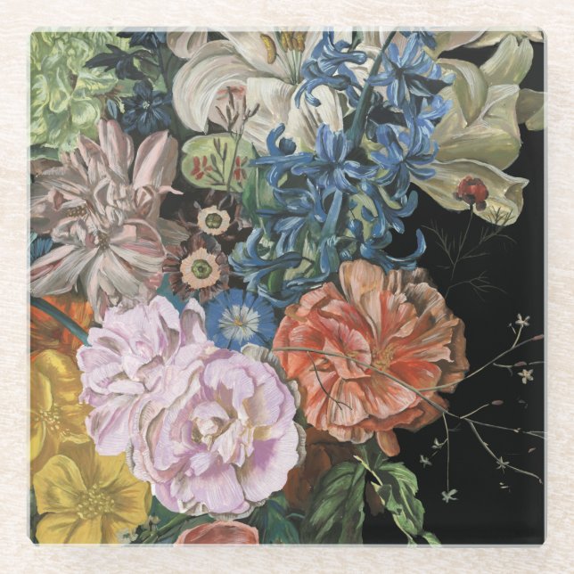 Dessous-de-verre En Verre Floral baroque - Bouquet (Devant)