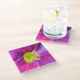 Dessous-de-verre En Verre Floral rose Daylily