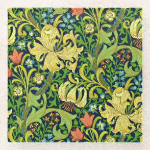 Dessous-de-verre En Verre Floral William Morris Restauration Art Vintage