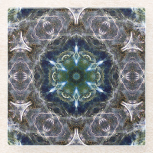 Dessous-de-verre En Verre Folk Mandala