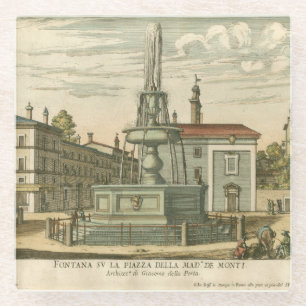 Dessous-de-verre En Verre Fontaine italienne en ville Carré par Falda