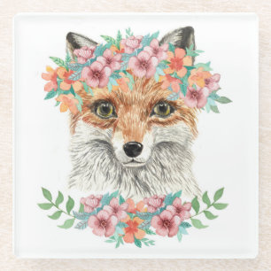 Dessous-de-verre En Verre Fox floral