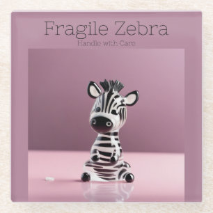 Dessous-de-verre En Verre Fragile Zebra : Manipuler avec soin