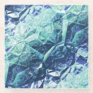 Dessous-de-verre En Verre fragments de souvenirs - cobalt et menthe :