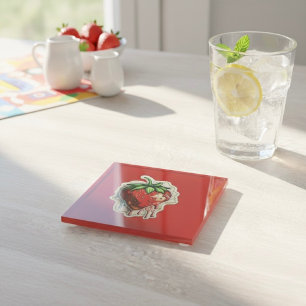 Dessous-de-verre En Verre Fraise