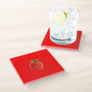 Dessous-de-verre En Verre Fraise d'été