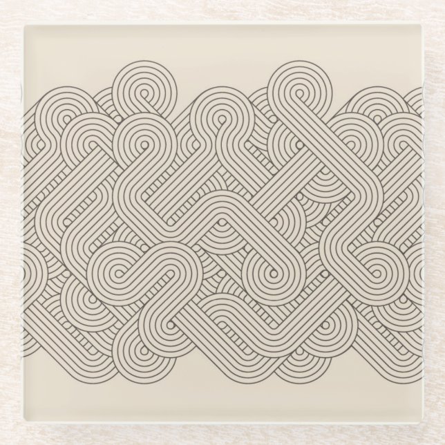 Dessous-de-verre En Verre Frontière abstraite (Devant)