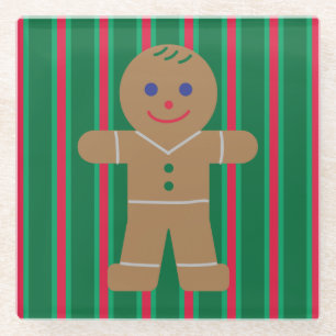 Dessous-de-verre En Verre Fun and Fancy Christmas Gingbread Homme
