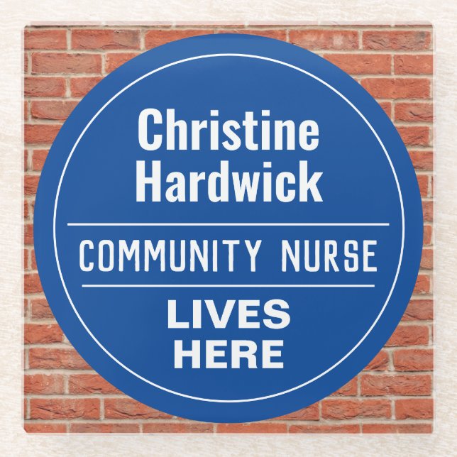 Dessous-de-verre En Verre Fun Community Nurse Wall Style Plaque (Devant)