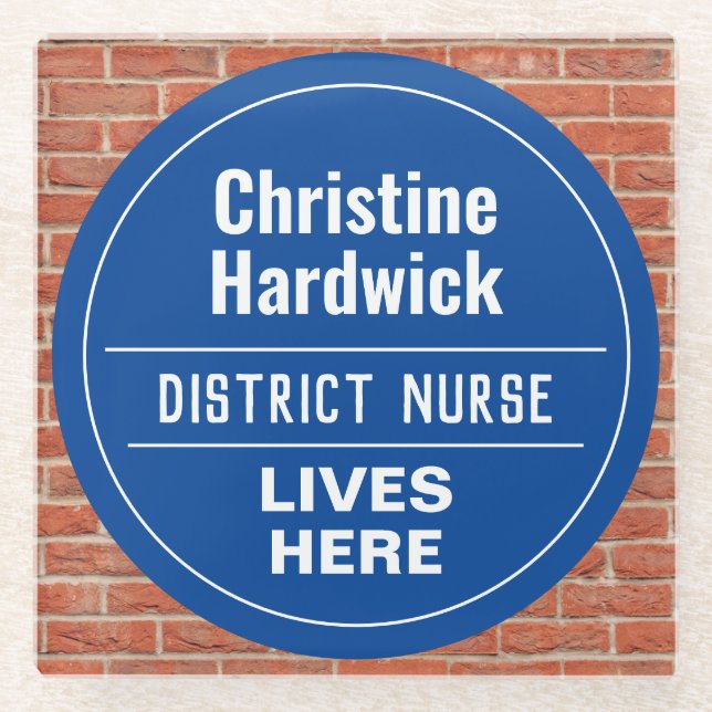 Dessous-de-verre En Verre Fun District Nurse Wall Style Plaque (Devant)