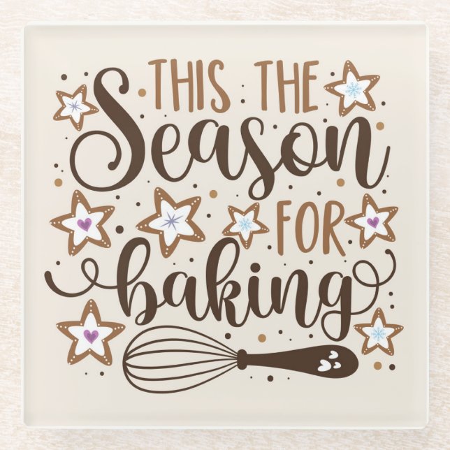 Dessous-de-verre En Verre Fun 'Tis Season for Baking Design (Devant)