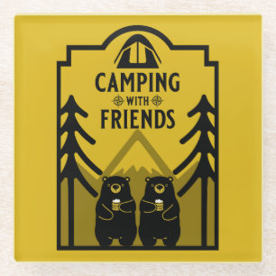 Dessous-de-verre En Verre Funny Bear Camp Adventure Canada