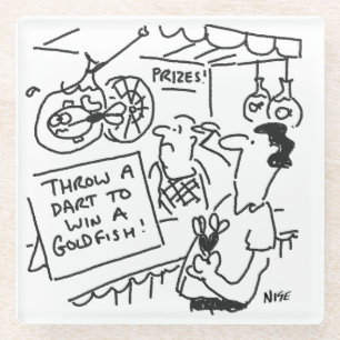 Dessous-de-verre En Verre Gagnez un Fairground Darts Concours Drôle