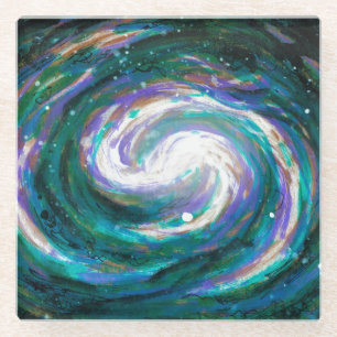 Dessous-de-verre En Verre Galaxie peinte à la main