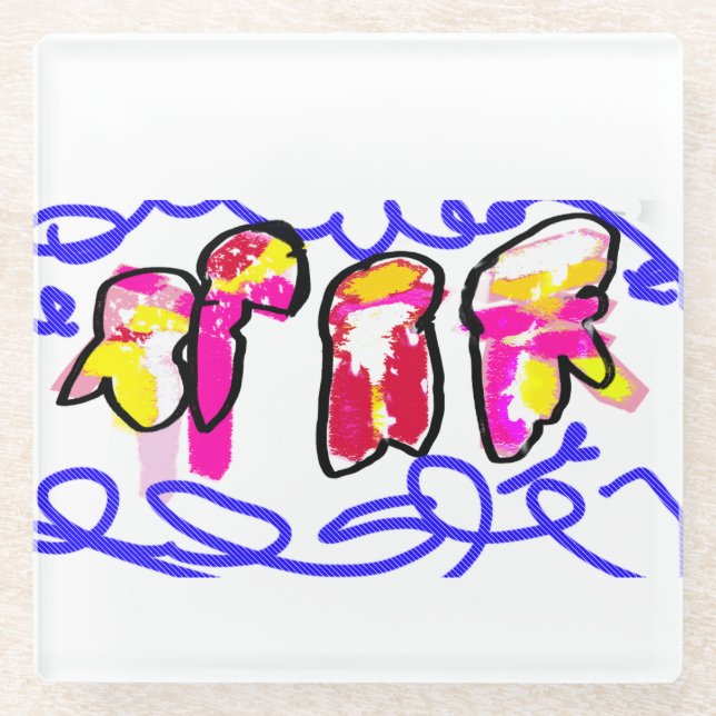 Dessous-de-verre En Verre Gel de méduse (Devant)