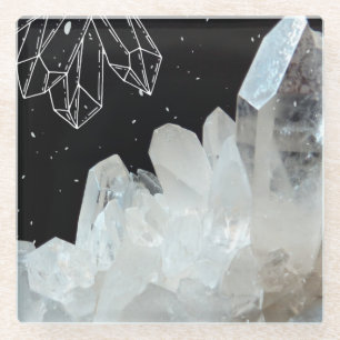 Dessous-de-verre En Verre Géode de cristal quartz blanc Géode Pierre naturel