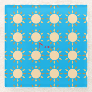 Dessous-de-verre En Verre Geometric Sun Circle Thunder_Cove