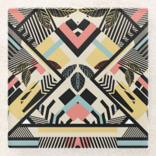 Dessous-de-verre En Verre Géométrique minimaliste : conception Motif