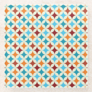 Dessous-de-verre En Verre Géométrique stylé : Motif Vintage sans couture