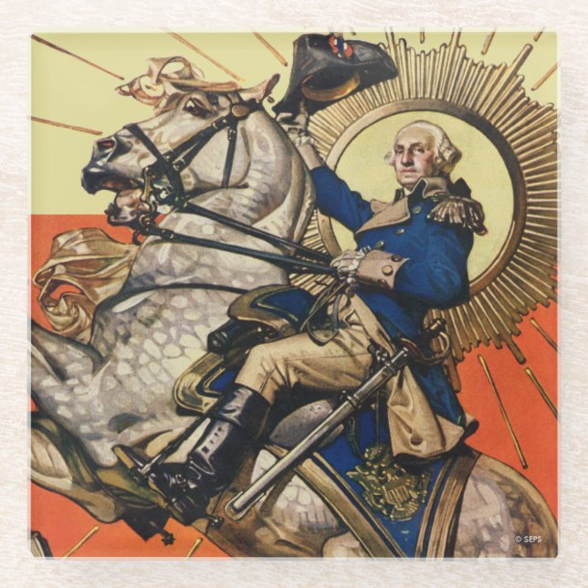 Dessous-de-verre En Verre George Washington à cheval (Devant)