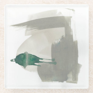 Dessous-de-verre En Verre Gestes terreux - gris et vert