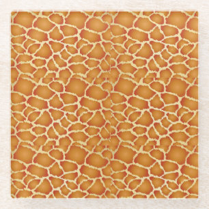 Dessous-de-verre En Verre Giraffe Skin Golden Brown Texture