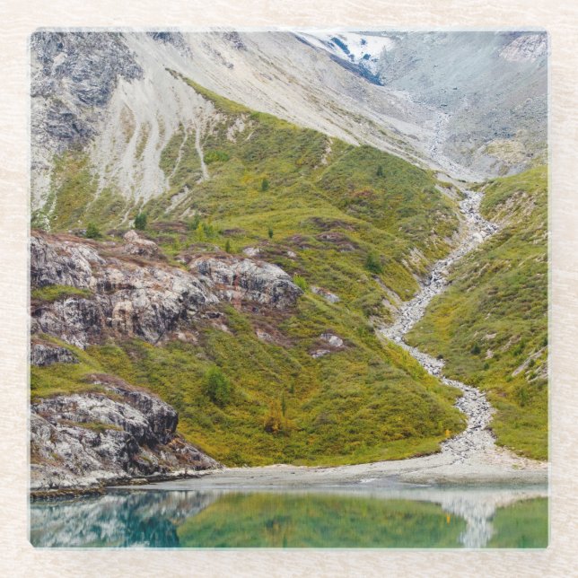 Dessous-de-verre En Verre Glace et vert (Devant)