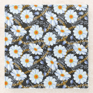 Dessous-de-verre En Verre Golden Baroque : Floral Chain Texture