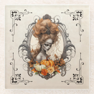 Dessous-de-verre En Verre Goth Déplaisante Citrouille