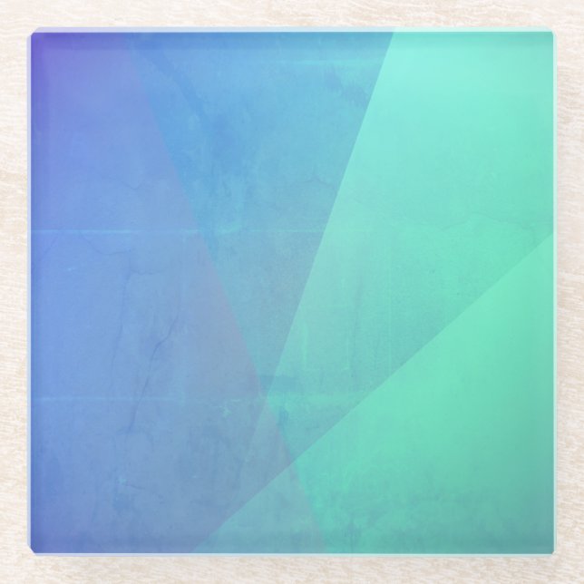Dessous-de-verre En Verre Gradation Blue Aqua & Turquoise (Devant)