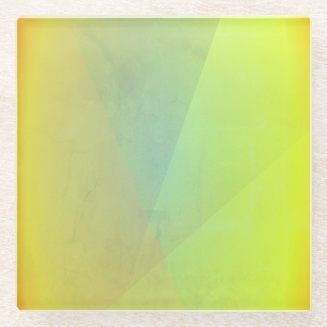 Dessous-de-verre En Verre Gradation géométrique jaune moderne (Devant)