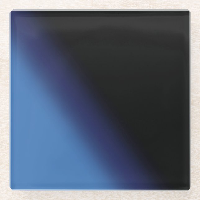 Dessous-de-verre En Verre Gradient bleu et noir (Devant)