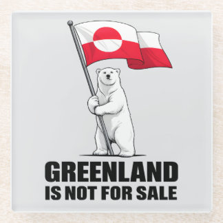 Dessous-de-verre En Verre Greenland Is Not for Sale Polar Bear With Flag