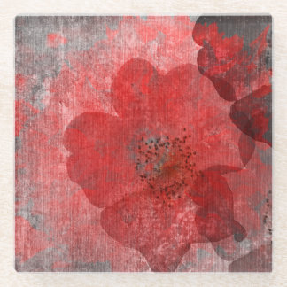 Dessous-de-verre En Verre Gris rouge noir Grunge Digital Graphic Art Design