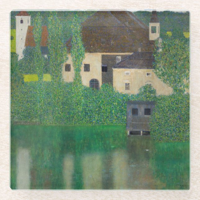 Dessous-de-verre En Verre Gustav Klimt - Château aquatique (Devant)
