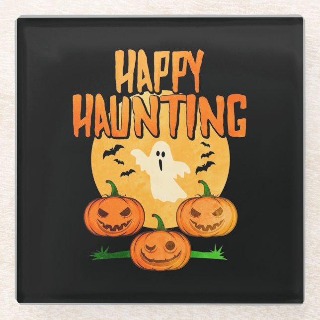Dessous-de-verre En Verre Halloween joyeuse (Devant)