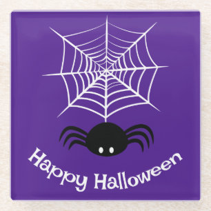 Dessous-de-verre En Verre Halloween Spider Web
