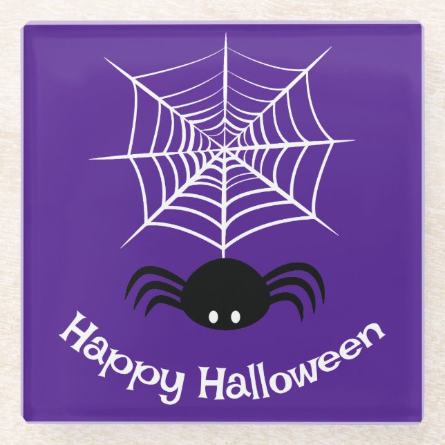 Dessous-de-verre En Verre Halloween Spider Web (Devant)