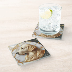 Dessous-de-verre En Verre Harmonie en marbre d'or élégant