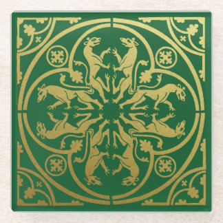 Dessous-de-verre En Verre Herald de la Renaissance médiévale Lion Leopard Me