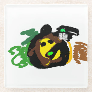 Dessous-de-verre En Verre Heure d'Halloween Raven