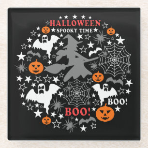 Dessous-de-verre En Verre Heure Éffrayante Halloween