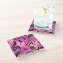 Hibiscus rose tropical - Design floral feuillu