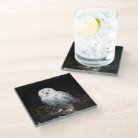 Hibou des neiges majestueux d'hiver