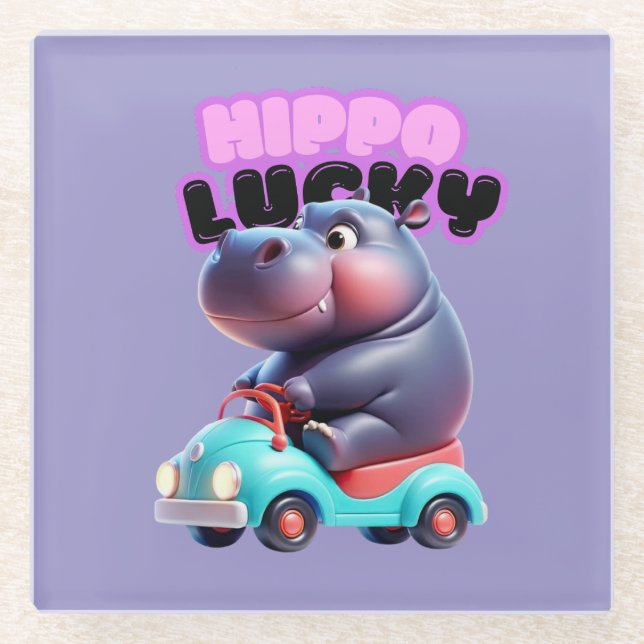 Dessous-de-verre En Verre Hippo Lucky Dessous de verre (Devant)