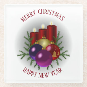 Dessous-de-verre En Verre Holly Berries