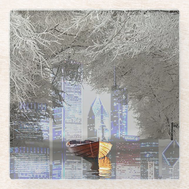 Dessous-de-verre En Verre Horizon (Devant)