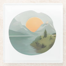 Horizon d'or : Coucher de soleil au bord du lac