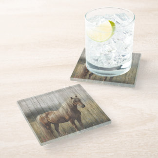 Dessous-de-verre En Verre Horse Wood panels look Farmhouse style